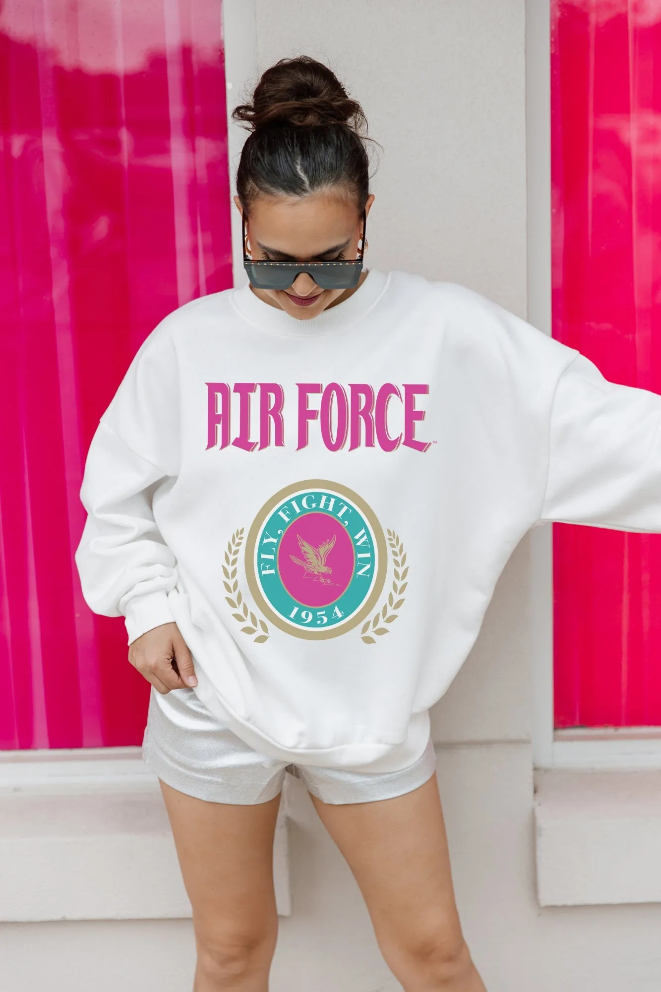 AIR FORCE FALCONS GOAL GETTER PREMIUM FLEECE DROP SHOULDER CREWNECK PULLOVER