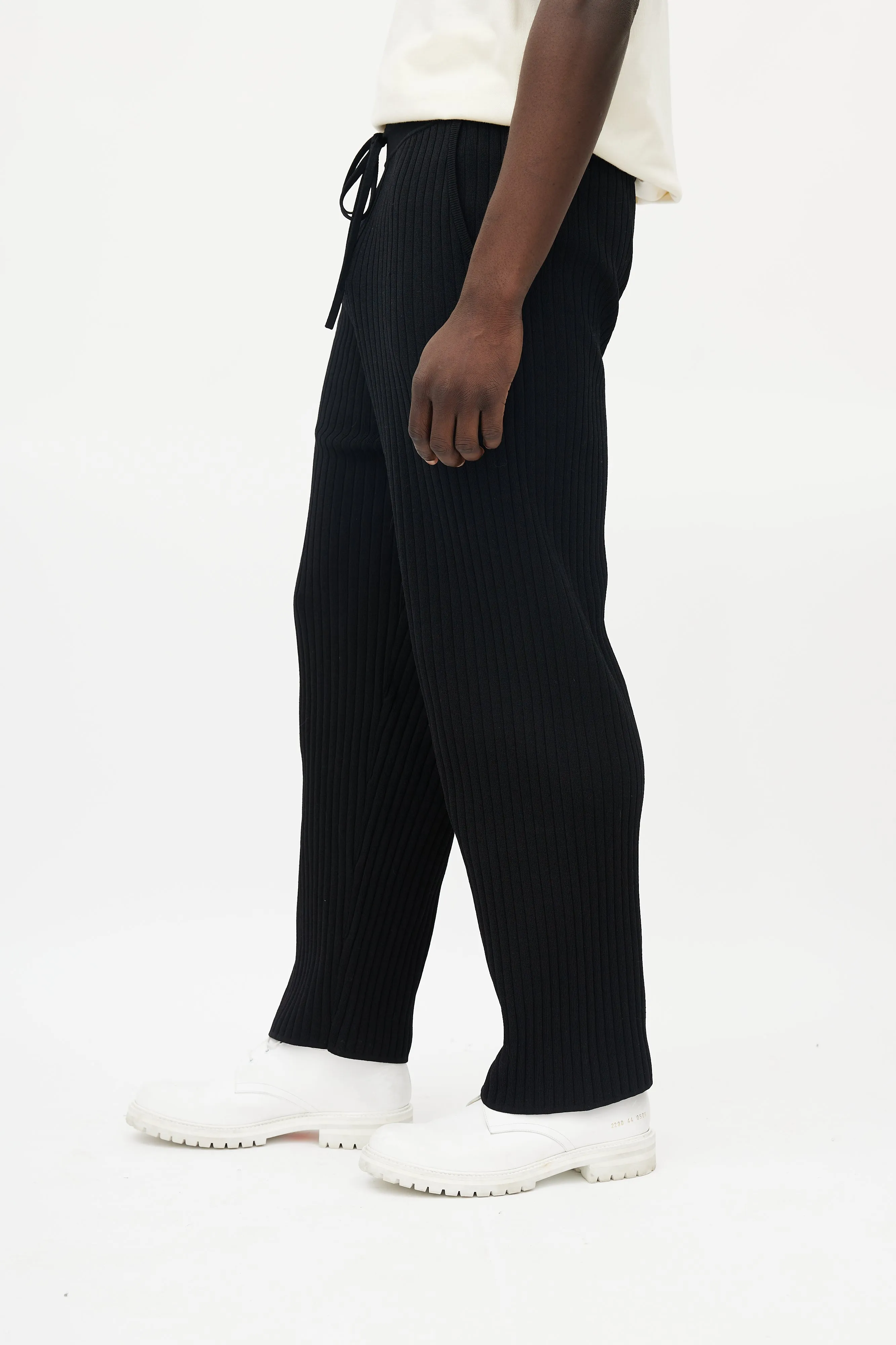 Black Ribbed Lounge Pant