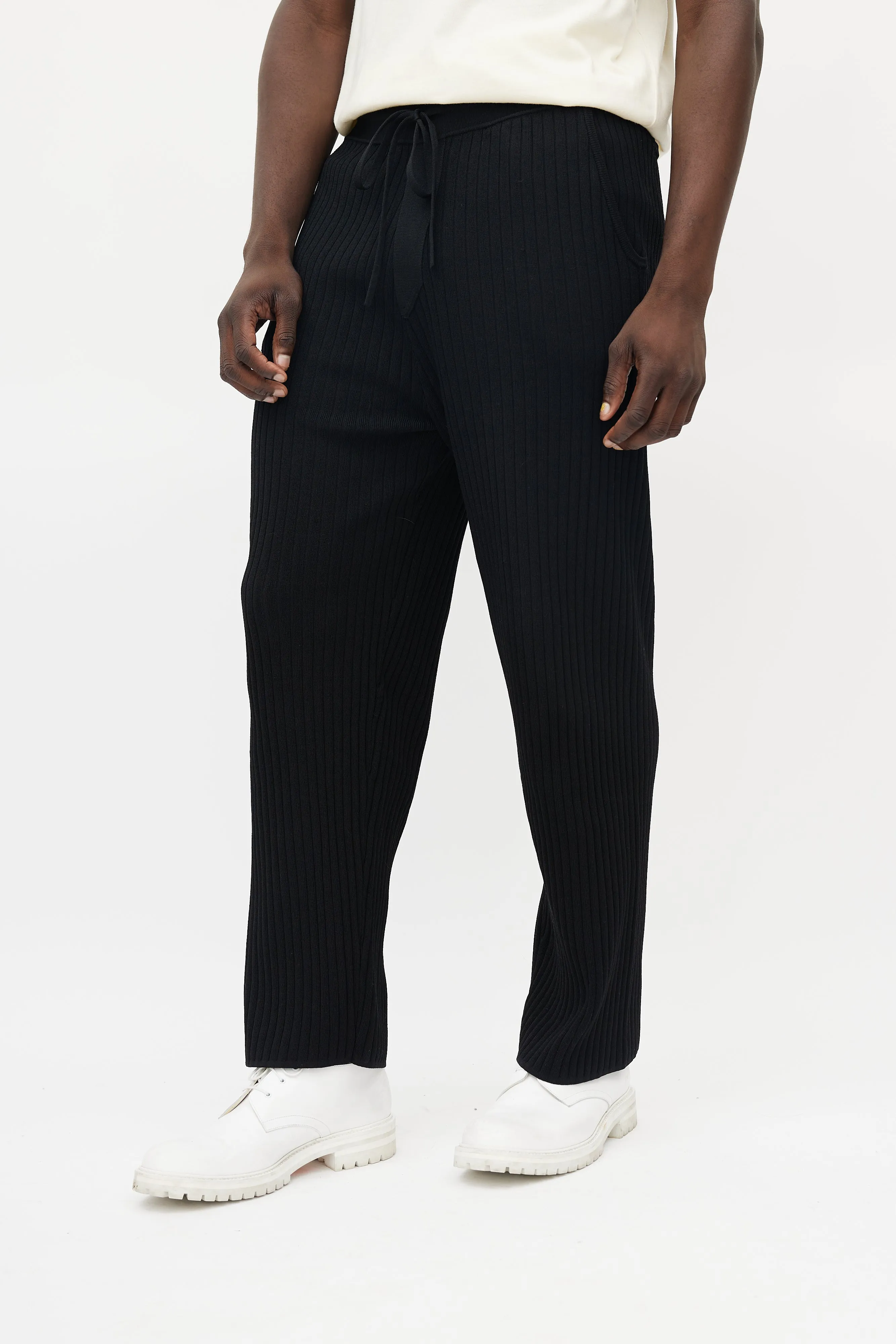 Black Ribbed Lounge Pant
