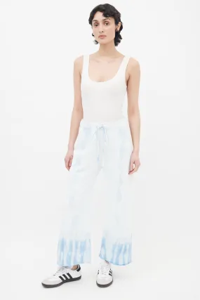 Blue Tie-Dye Wide Leg Lounge Pant