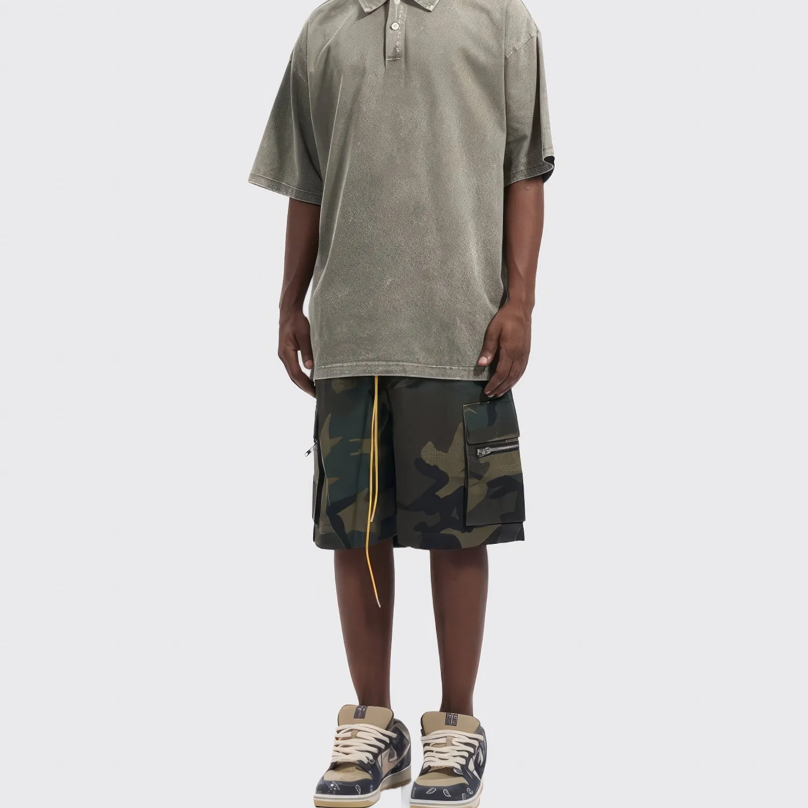 Camouflage Pattern Cargo Shorts