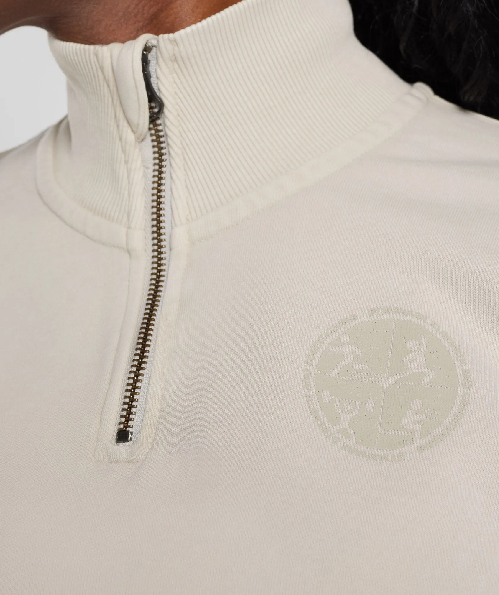 Gymshark Collegiate 1/4 Zip - Mushroom Brown
