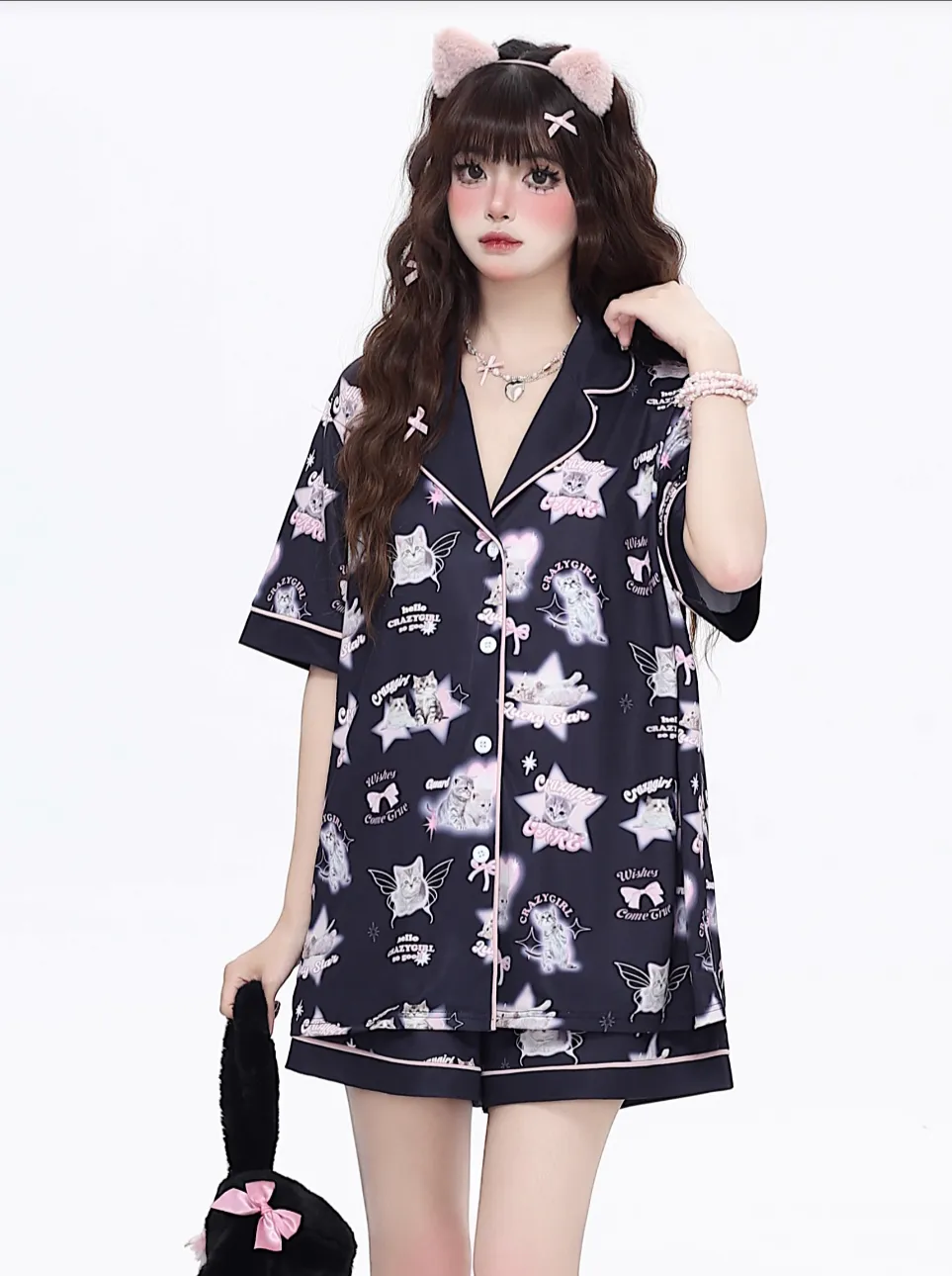 Half Top Design Room   Pants Summer Cat Cat Wear