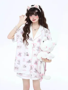 Half Top Design Room   Pants Summer Cat Cat Wear
