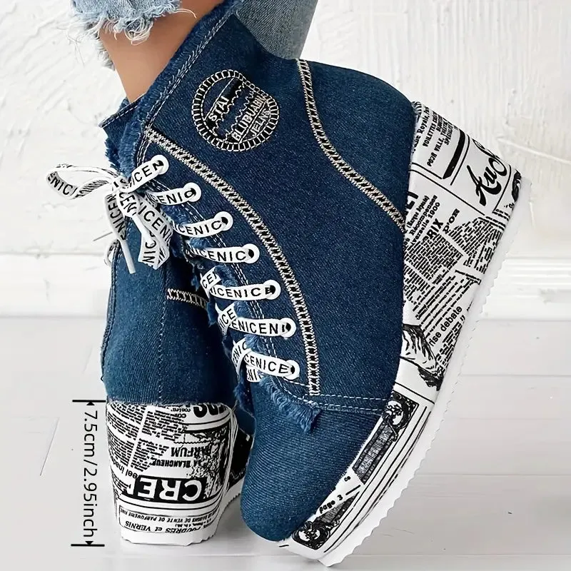 MONTREAL™ DENIM LACE-UP PLATFORM WINTER BOOTS