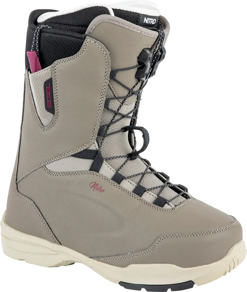 Nitro Scala TLS Womens Snowboard Boots in Mud 2024