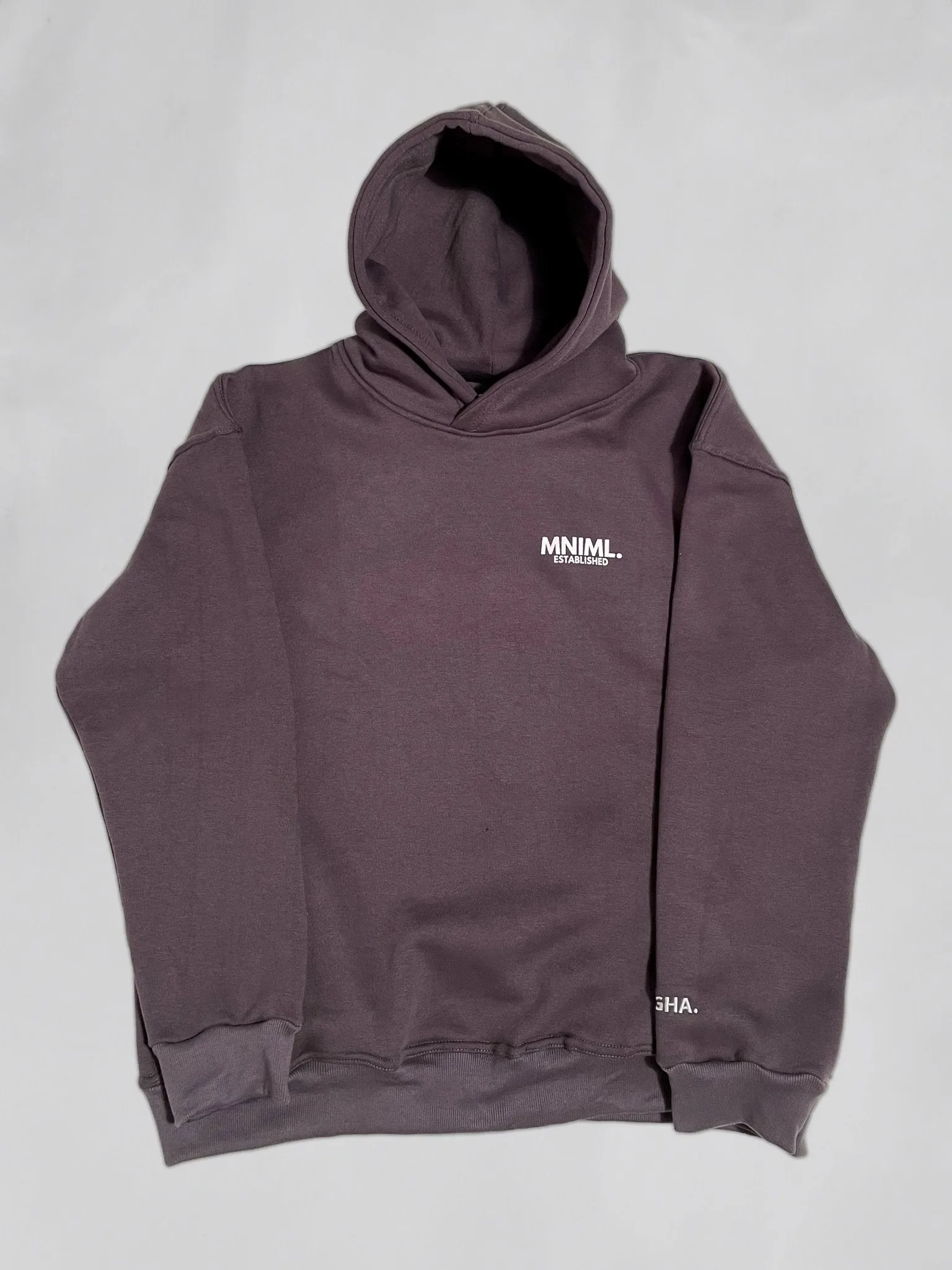 Oversized 'MNIML' Hoodie - Charcoal