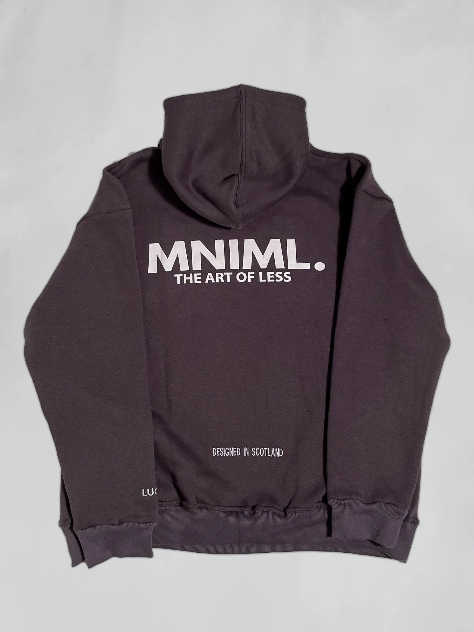 Oversized 'MNIML' Hoodie - Charcoal