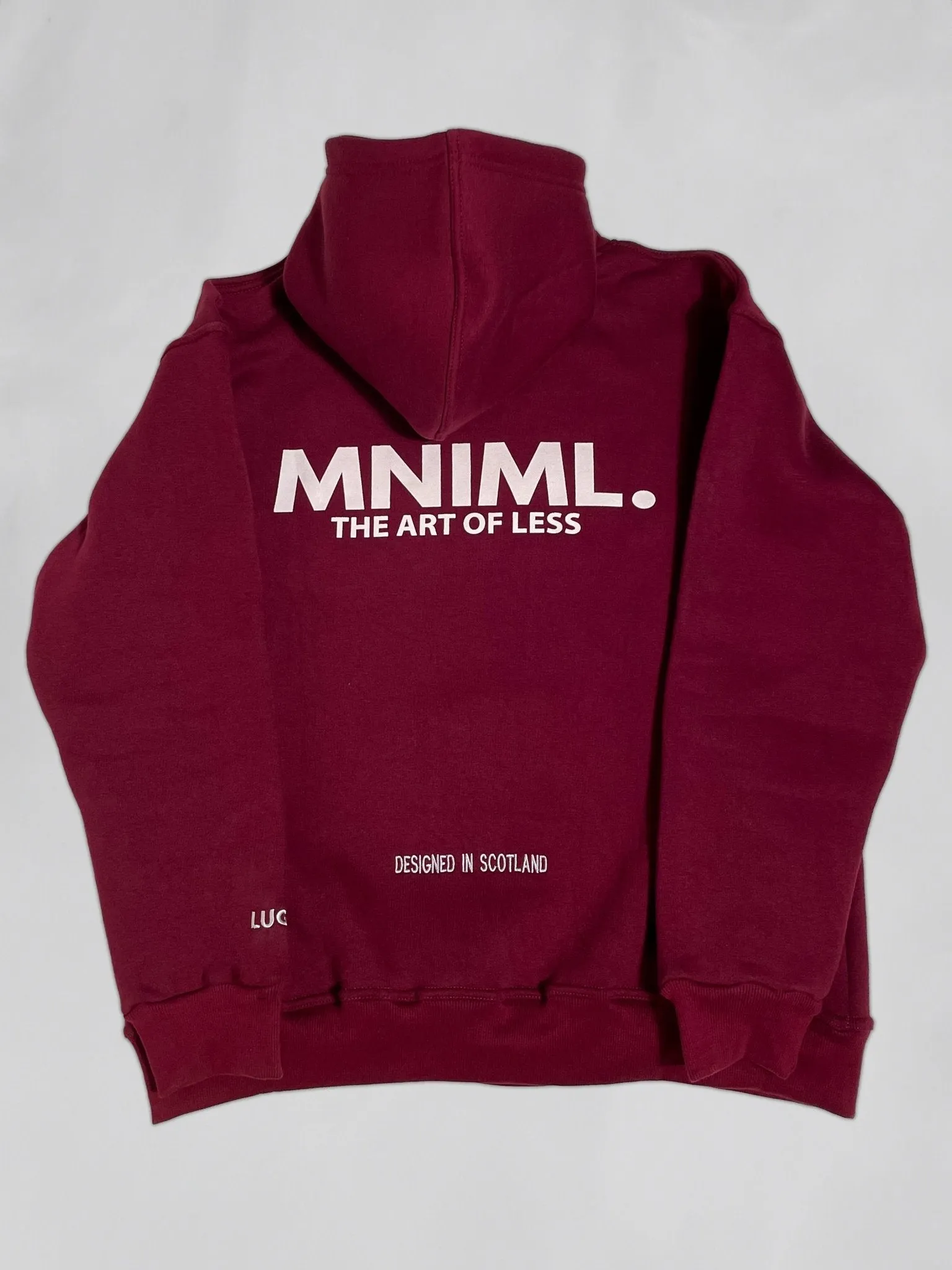 Oversized 'MNIML' Hoodie - Maroon
