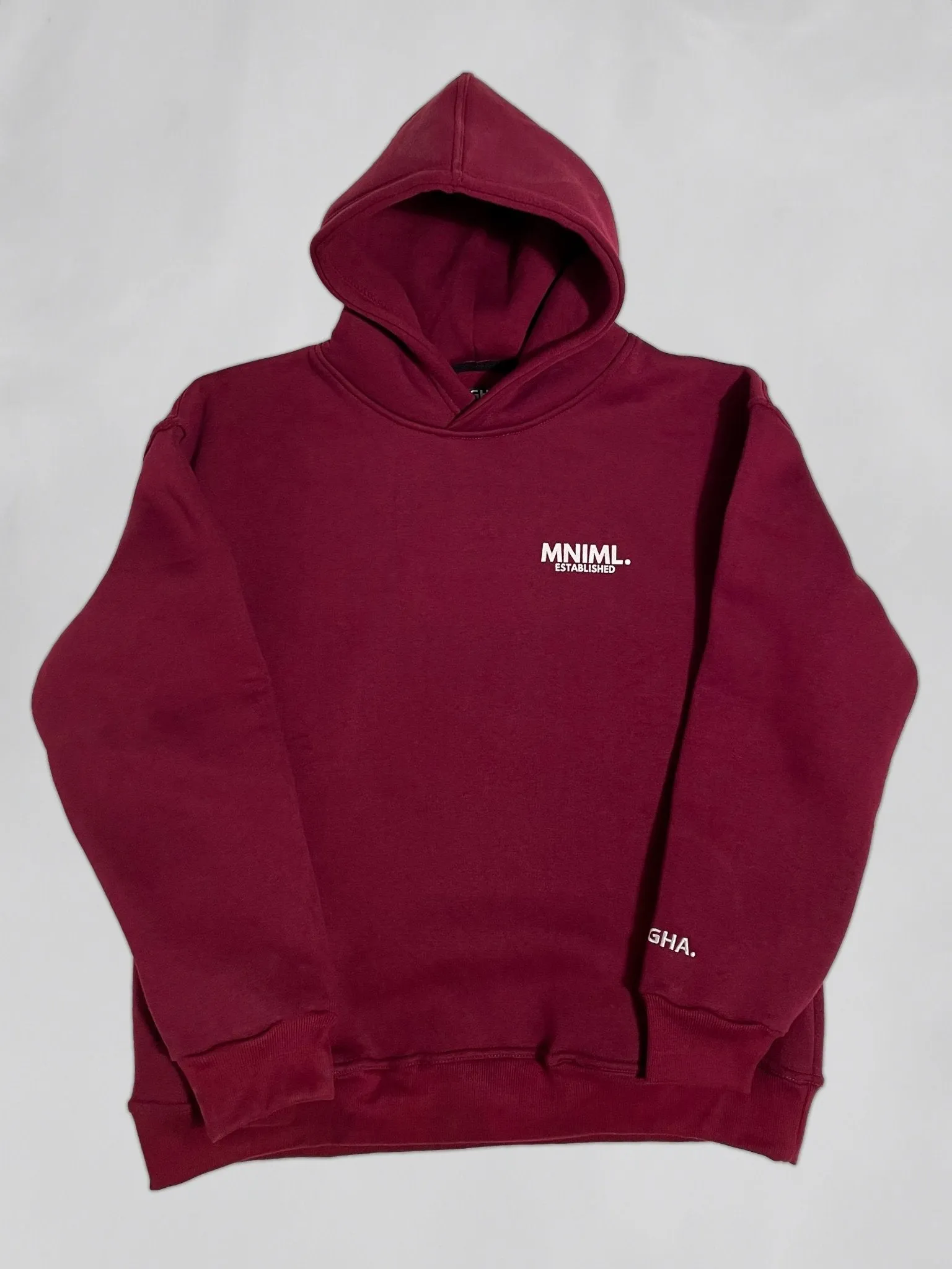 Oversized 'MNIML' Hoodie - Maroon