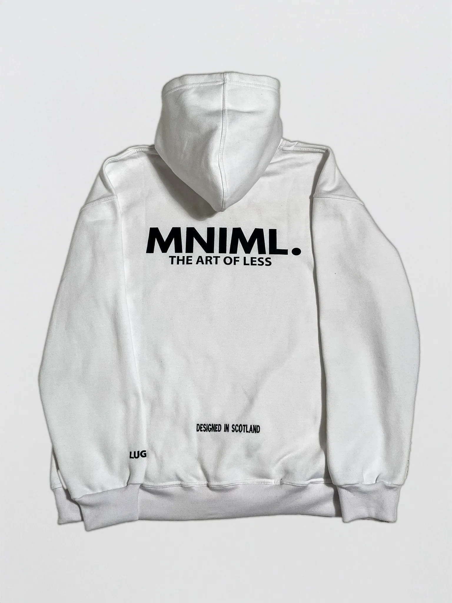 Oversized 'MNIML' Hoodie - White