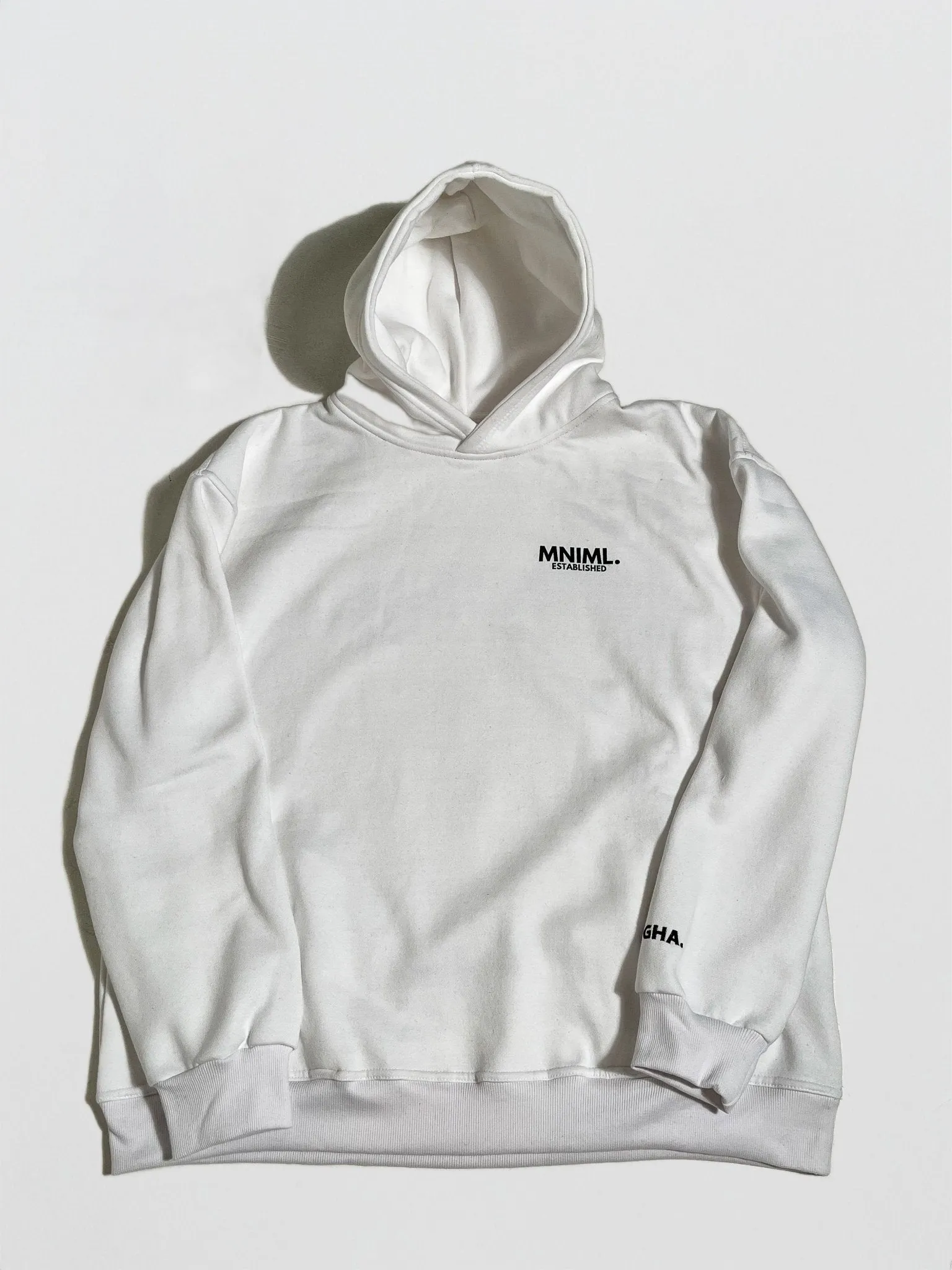 Oversized 'MNIML' Hoodie - White