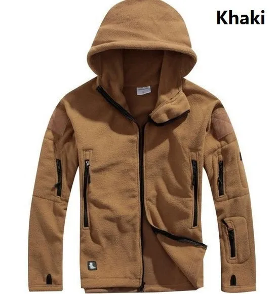 Tactical Jacket Men Thermal Outdoors Polartec Warm Hooded Coat Militar Softshell Hike Outerwear Army Jackets