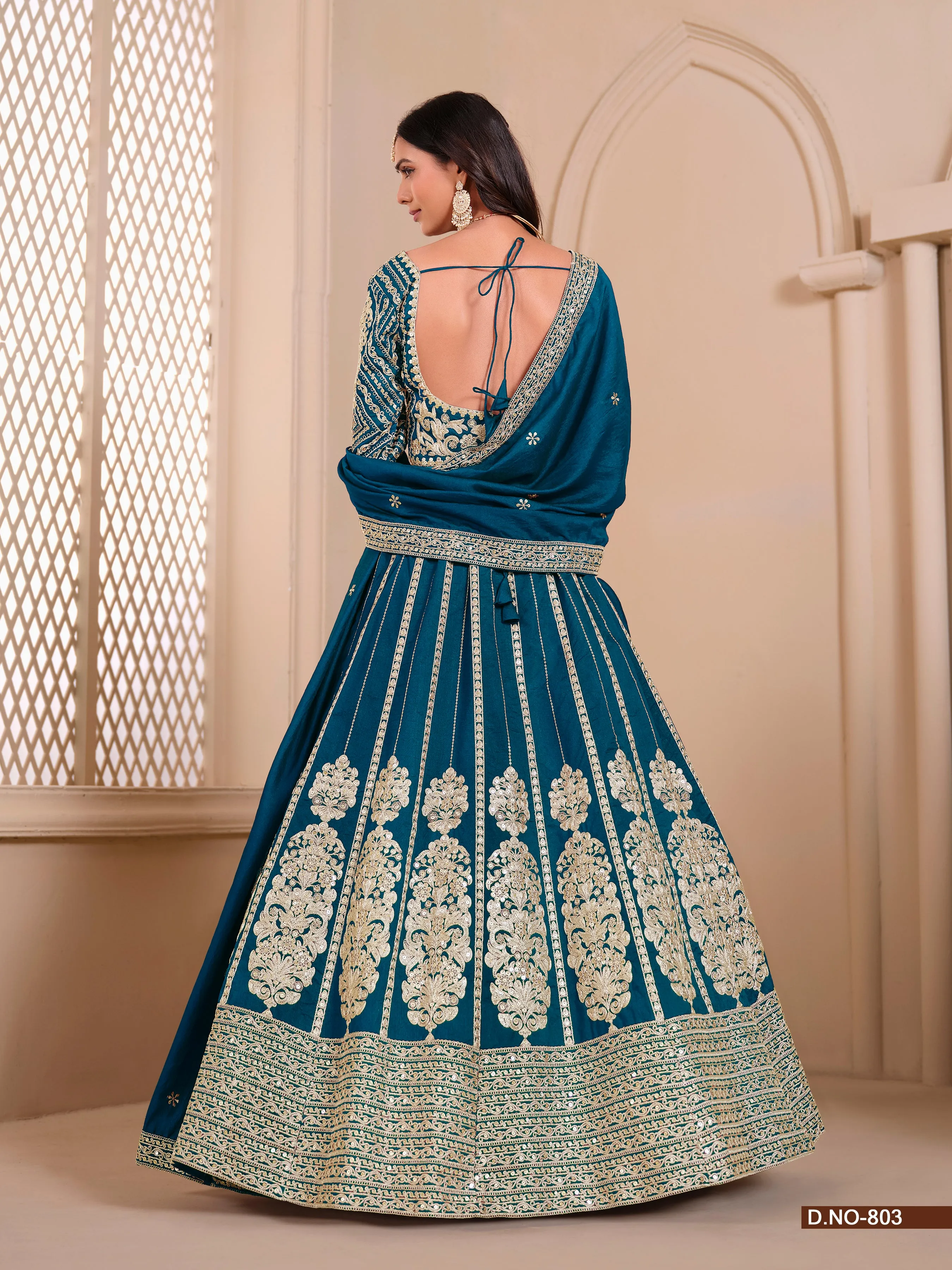Teal Blue Party Wear Pure Shimmer Art Silk Bridal Lehenga Choli
