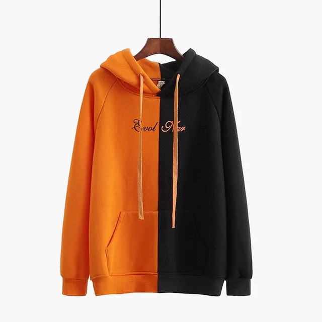 Two Face Rock Oversized Hoodie Halloween Hip Hop Sweatshirt