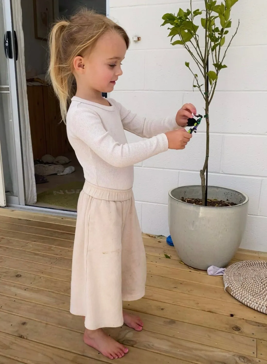 Undyed cotton lounge pants