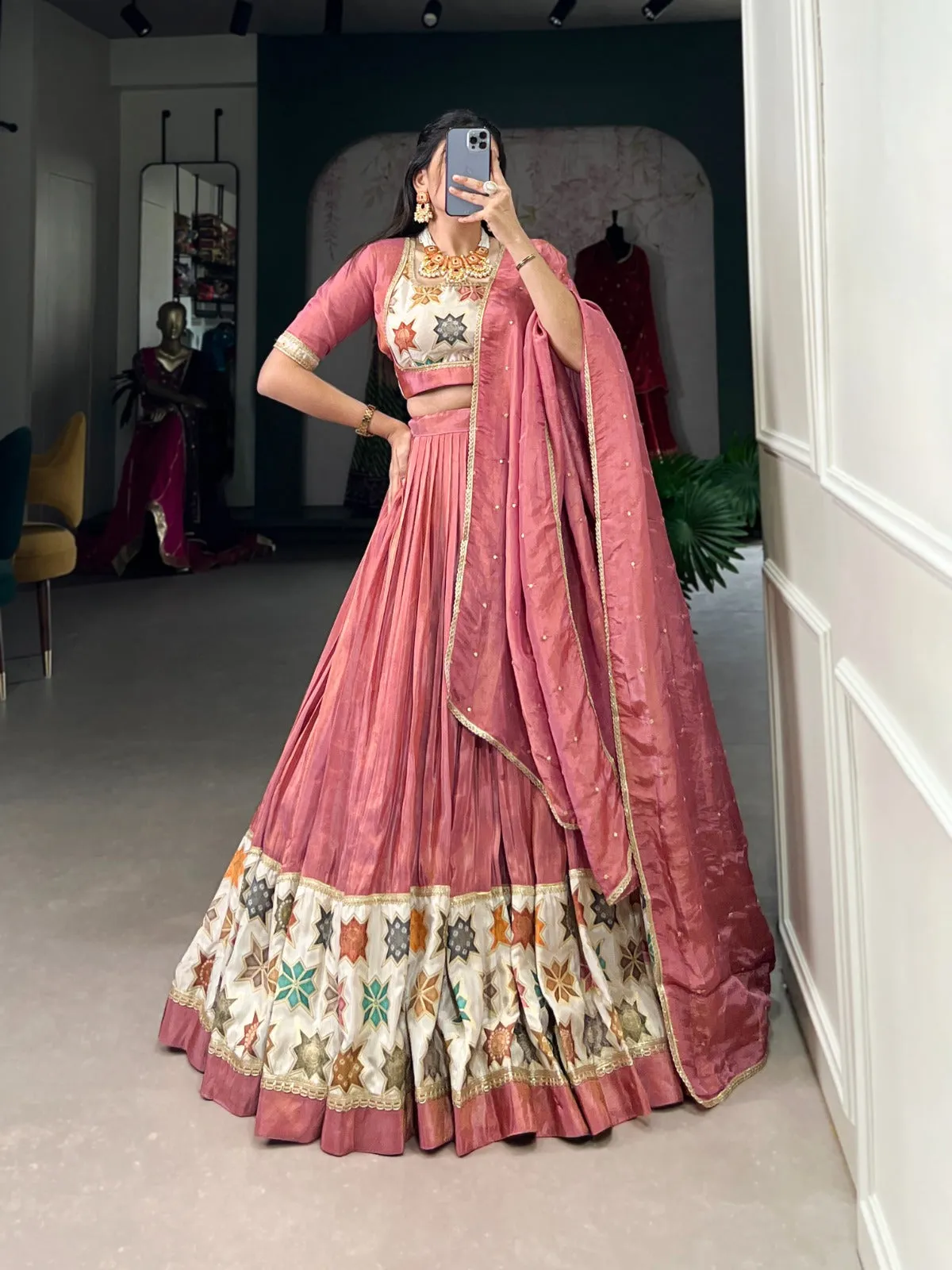 Women's Designer Party Wear Pure Shimmer Lehenga Choli